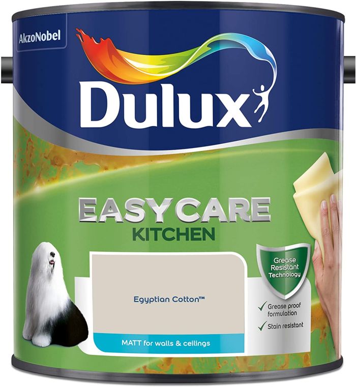 Dulux Easycare Kitchen Matt Emulsion Paint, Egyptian Cotton, 2.5L
