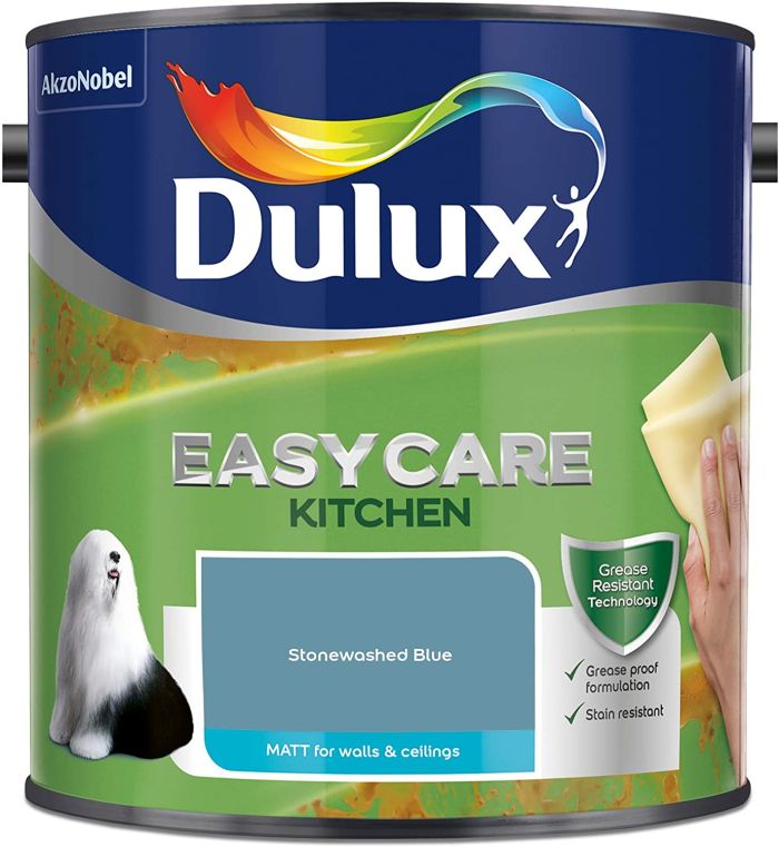 Dulux Easycare Kitchen Matt Emulsion Paint Stonewashed Blue 2.5L