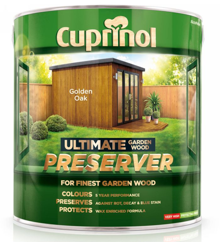 Cuprinol Ultimate Garden Wood Preserver 4L in Golden Oak
