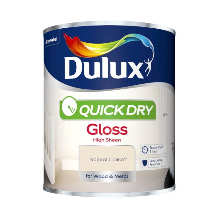 Dulux Quick Dry Gloss Paint Natural Calico 750ml