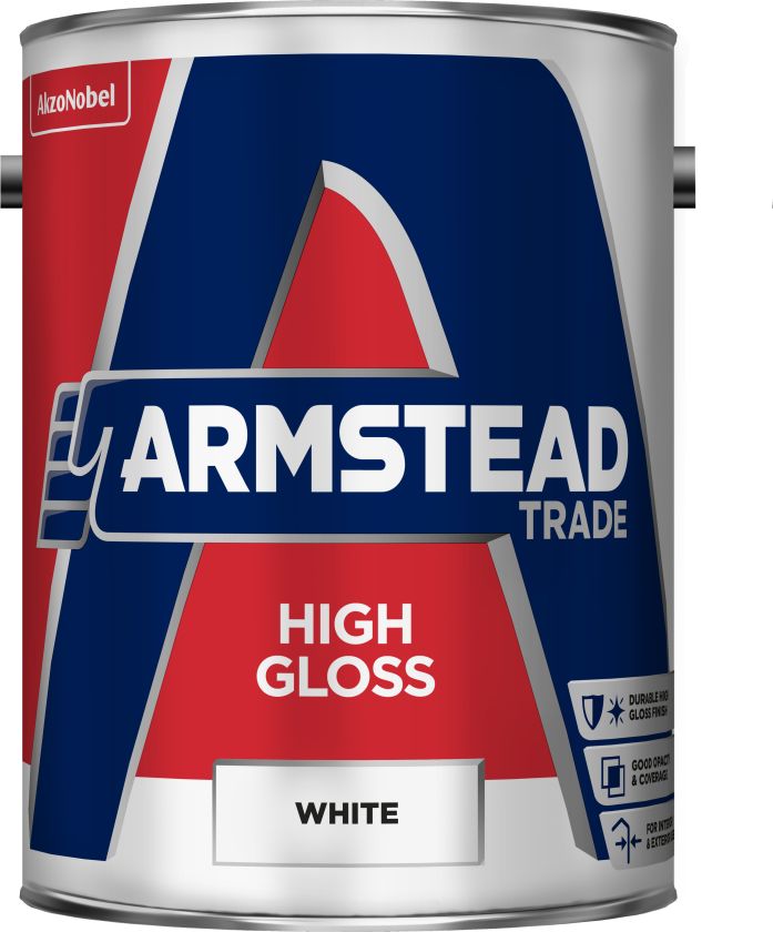 Armstead Trade High Gloss paint in White 5L