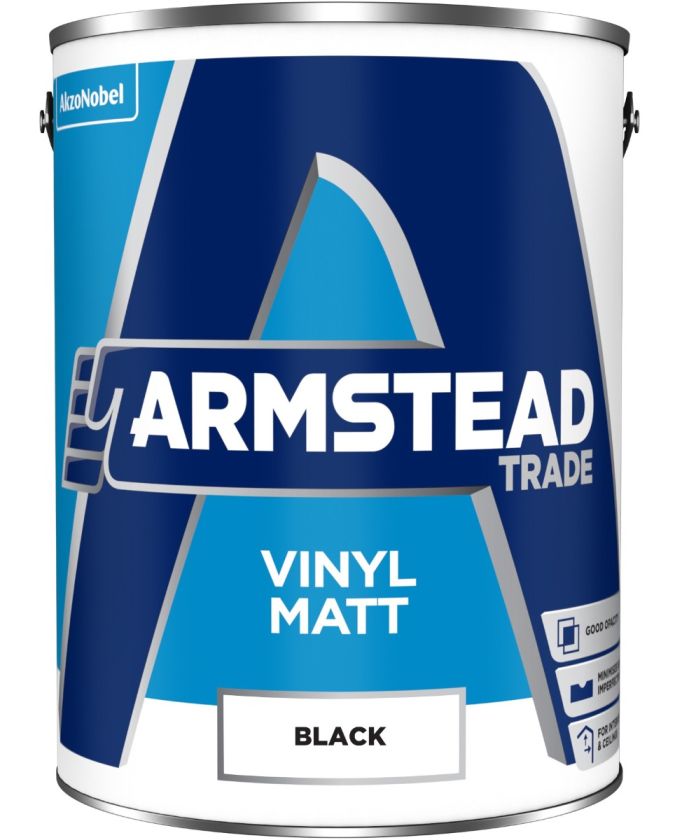Armstead Trade Vinyl Matt Emulsion Black 5L interior paint