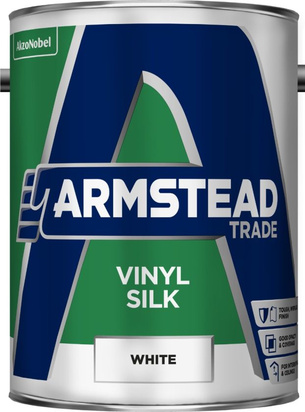 Armstead Trade Vinyl Silk Emulsion White 5L interior paint