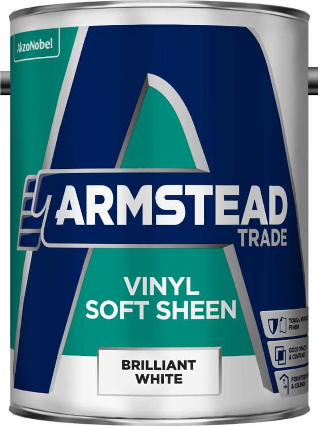 Armstead Trade Vinyl Soft Sheen Emulsion paint in white, 5L