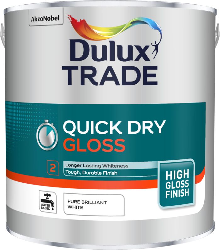 Dulux Trade Quick Dry Gloss 2.5L Pure Brilliant White wood and metal paint