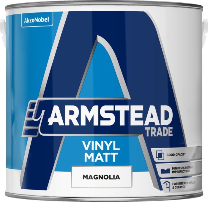 Armstead Trade Vinyl Matt Emulsion Magnolia 2.5L interior paint
