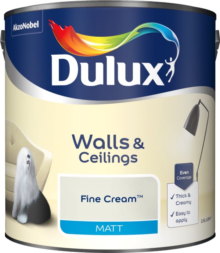 Dulux Matt Emulsion Paint - Fine Cream - 2.5L