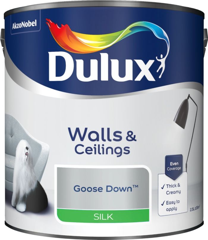 Dulux Silk Emulsion Paint - Goose Down - 2.5L tin