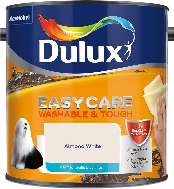 Dulux Easycare Washable & Tough Matt Emulsion in Almond White, 2.5L