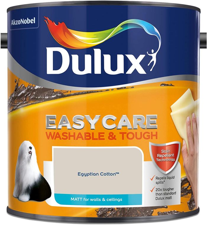 Dulux Easycare Washable & Tough Matt Emulsion in Egyptian Cotton, 2.5L tin
