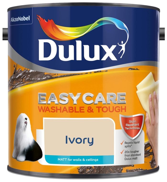 Dulux Easycare Washable and Tough Matt Emulsion Ivory 2.5L