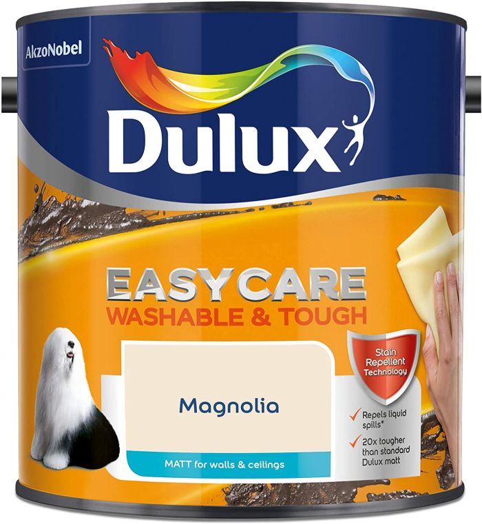 Dulux Easycare Washable and Tough Matt Emulsion Magnolia 2.5L paint tin