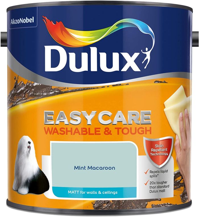 Dulux Easycare Washable & Tough Matt Emulsion Mint Macaroon 2.5L paint tin