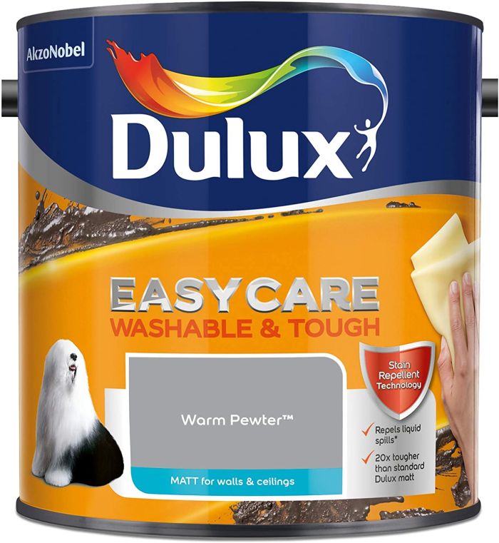 Dulux Easycare Washable and Tough Matt Emulsion Warm Pewter 2.5L
