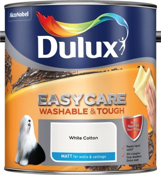 Dulux Easycare Washable & Tough Matt Emulsion White Cotton 2.5L