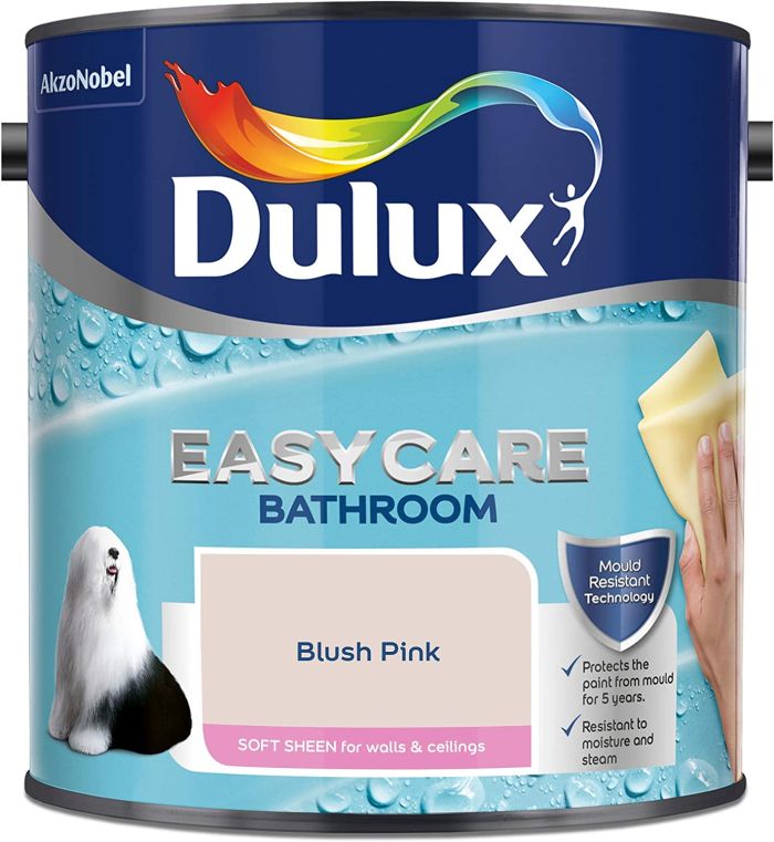 Dulux Easycare Bathroom Soft Sheen Emulsion paint in Blush Pink, 2.5L