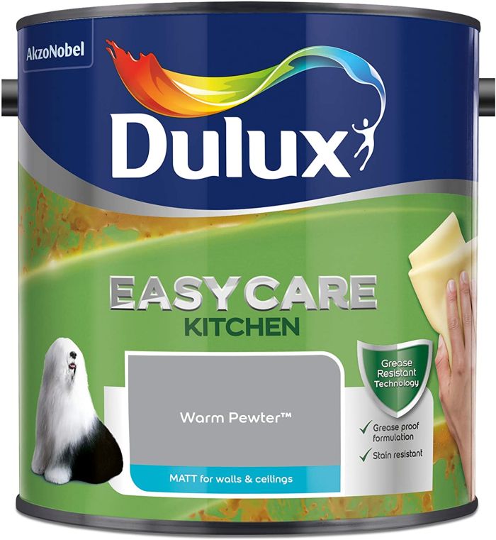 Dulux Easycare Kitchen Matt Emulsion Paint in Warm Pewter, 2.5L tin