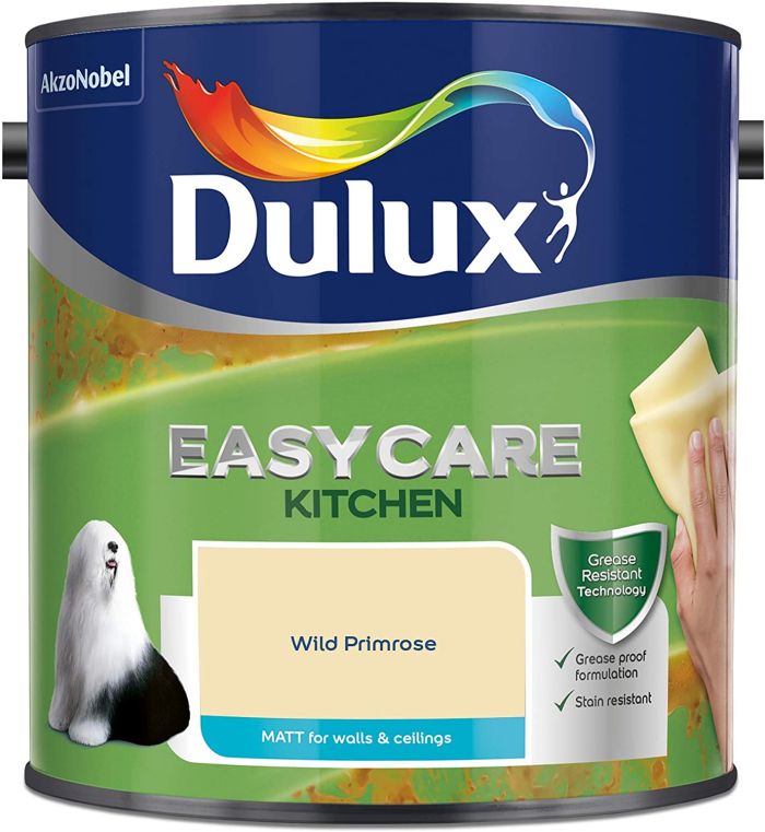 Dulux Easycare Kitchen Matt Emulsion Paint in Wild Primrose, 2.5L