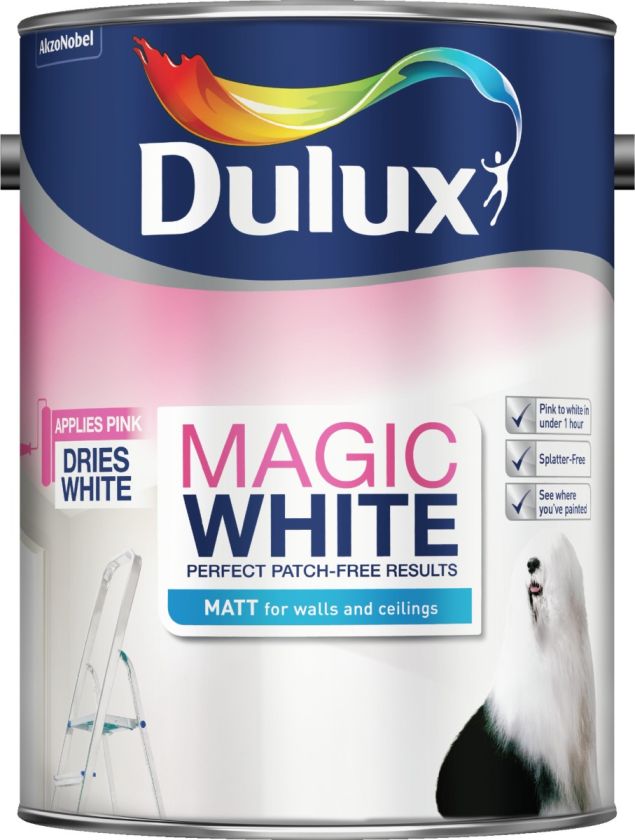 Dulux Magic White Matt Emulsion Paint - Pure Brilliant White - 5L