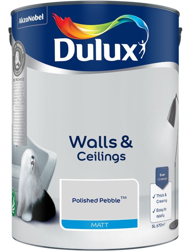 Dulux Matt Emulsion Paint - Polished Pebble - 5L