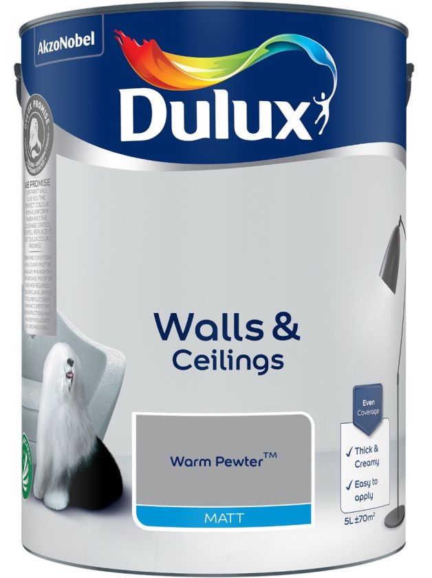 Dulux Matt Emulsion Paint - Warm Pewter - 5L