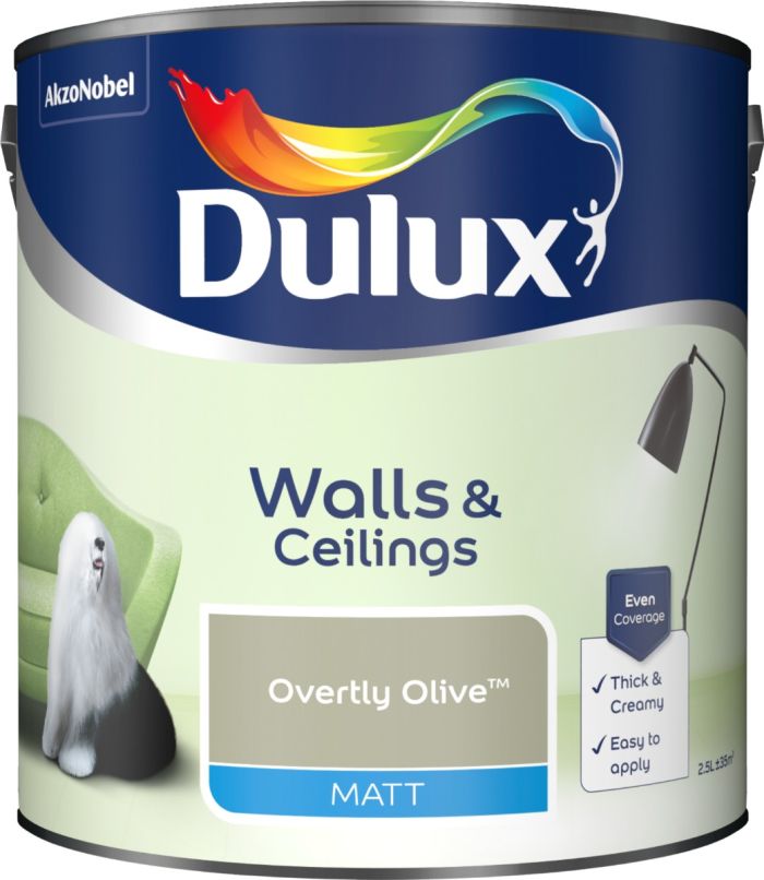 Dulux Matt Emulsion Paint Overtly Olive 2.5L
