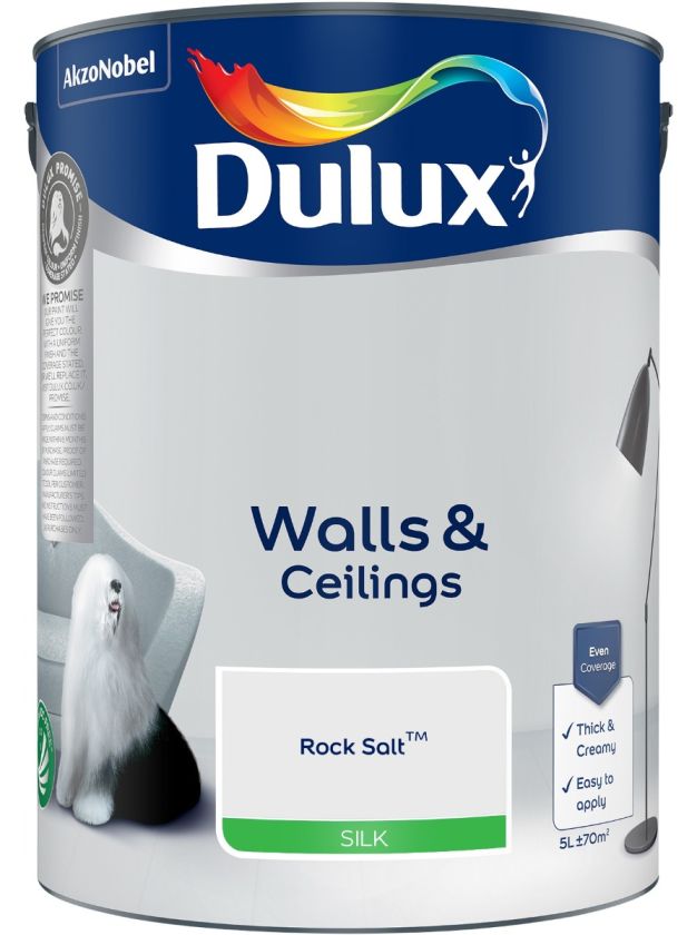 Dulux Rock Salt 5L silk emulsion interior paint