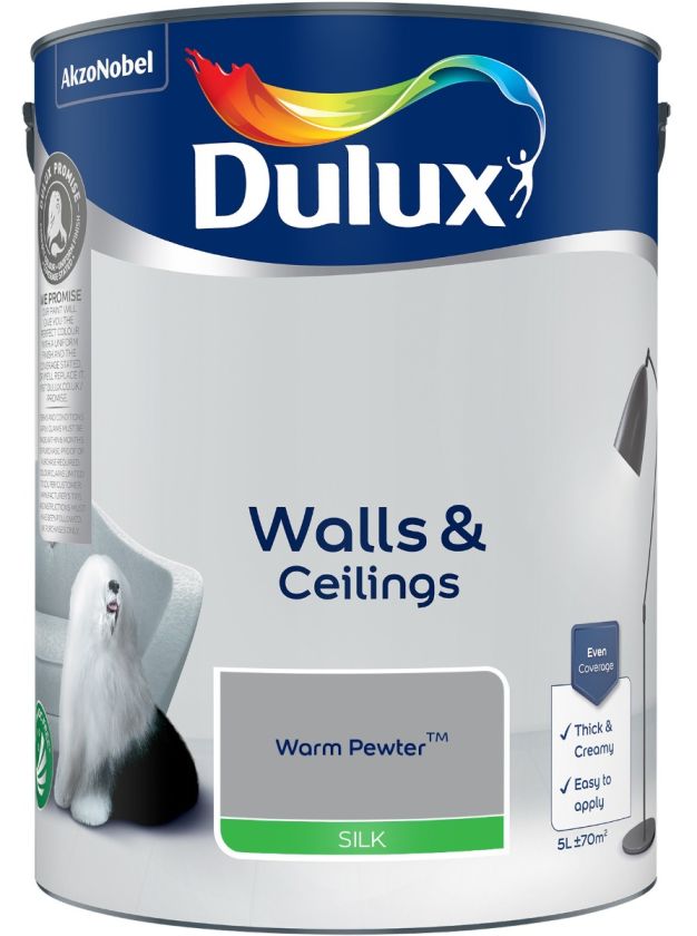 Dulux Warm Pewter Silk Emulsion Paint 5L