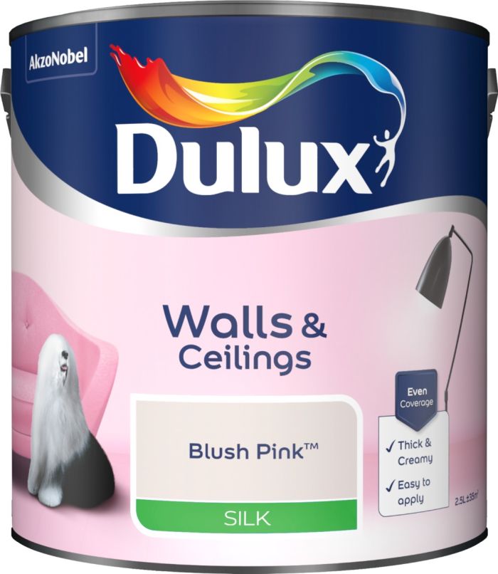 Dulux Silk Emulsion Paint Pink Blush 2.5L