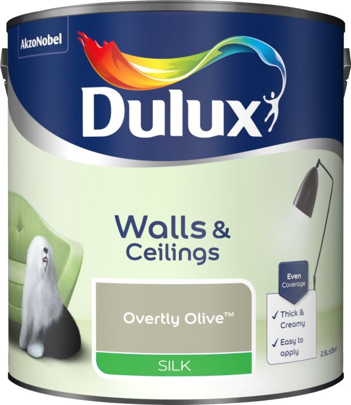 Dulux Overtly Olive Silk Emulsion Paint 2.5L