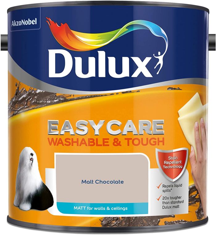 Dulux Easycare Washable and Tough Matt Emulsion Malt Chocolate 2.5L tin
