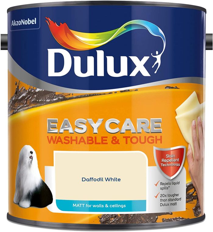 Dulux Easycare Washable & Tough Matt Emulsion - Daffodil White - 2.5L