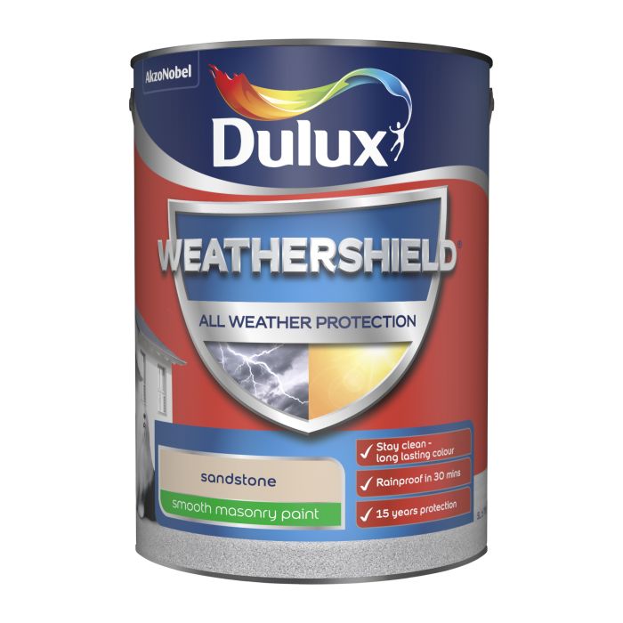 Dulux Weathershield Smooth Masonry Paint - Sandstone - 5L