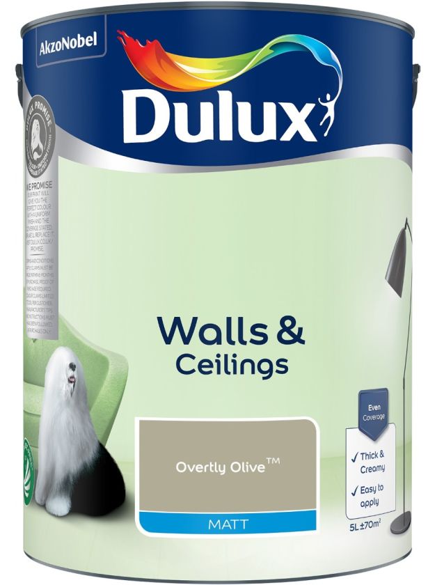 Dulux Overtly Olive Matt Emulsion Paint 5L