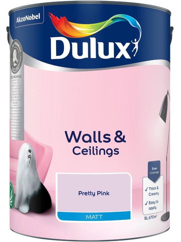 Dulux Matt Emulsion Paint Pretty Pink 5L