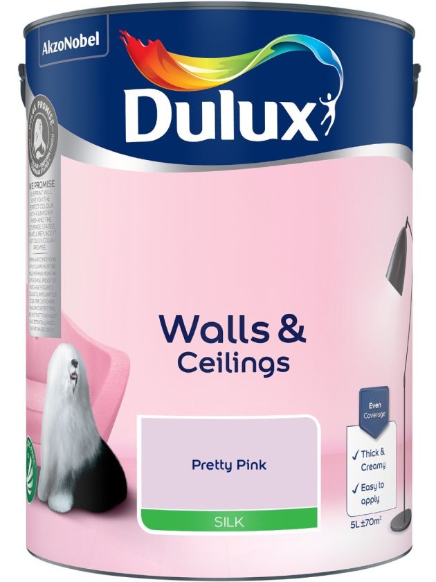 Dulux Pretty Pink Silk Emulsion Paint 5L