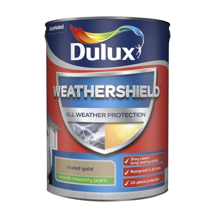 Dulux Weathershield Smooth Masonry Paint in Muted Gold, 5L