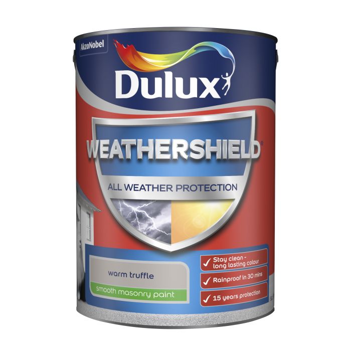 Dulux Weathershield Smooth Masonry Paint in Warm Truffle, 5L tin