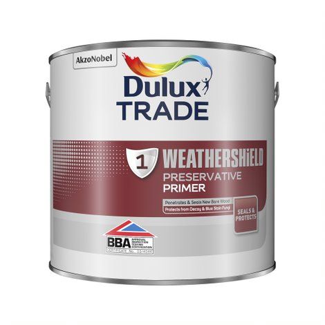 Dulux Trade Weathershield Preservative Primer + (BP) 2.5L water-based wood treatment tin