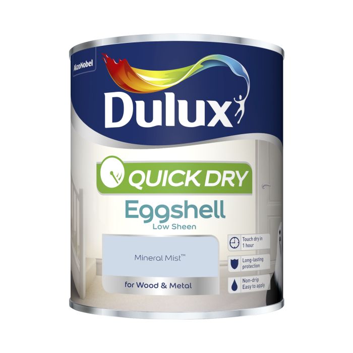 Dulux Quick Dry Eggshell Paint in Mineral Mist, 750ml