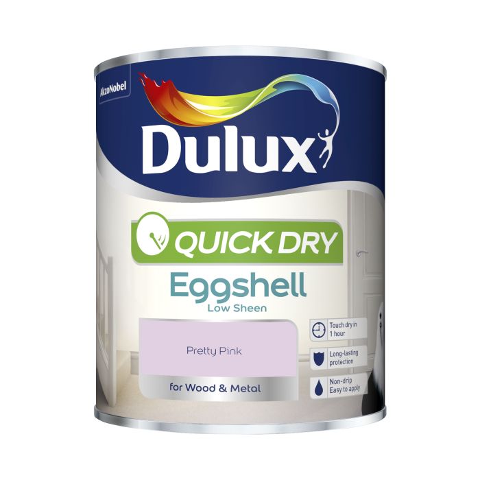 Dulux Quick Dry Eggshell Paint in Pretty Pink, 750ml