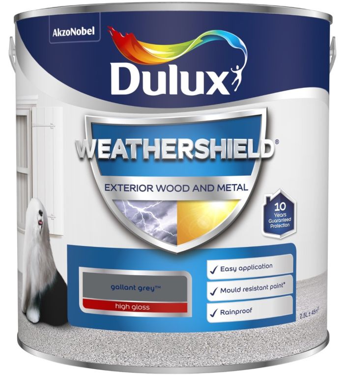 Dulux Weathershield Exterior Gloss Paint Gallant Grey 2.5L tin