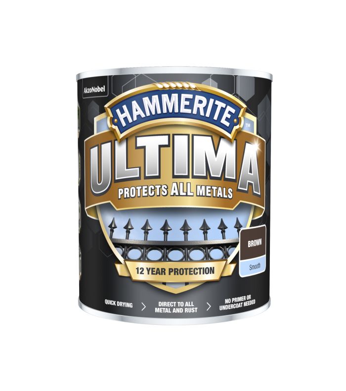Hammerite Ultima smooth brown 750ml exterior metal paint