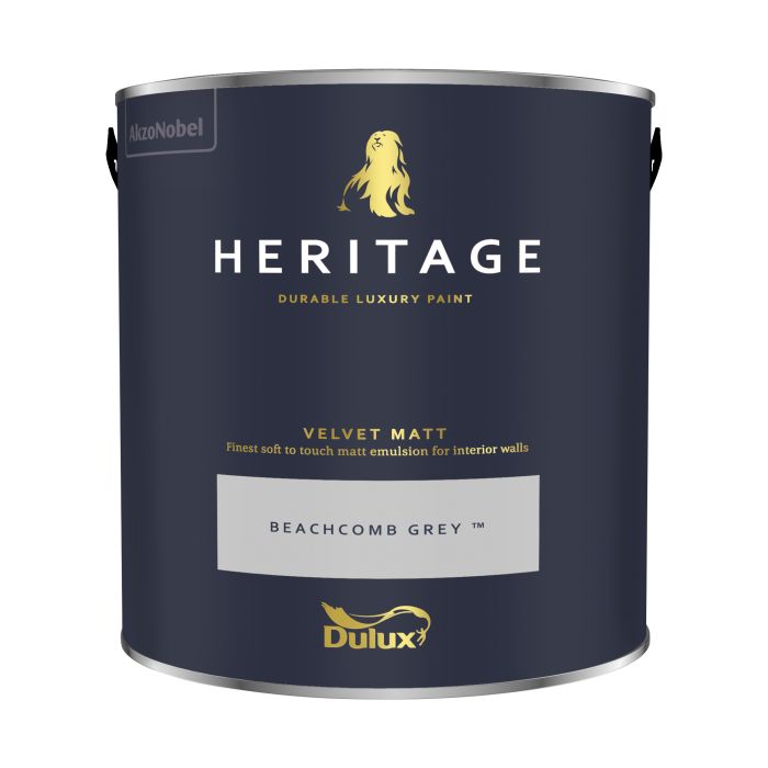 Dulux Heritage Beachcomb Grey Matt Emulsion 2.5L water-based interior paint