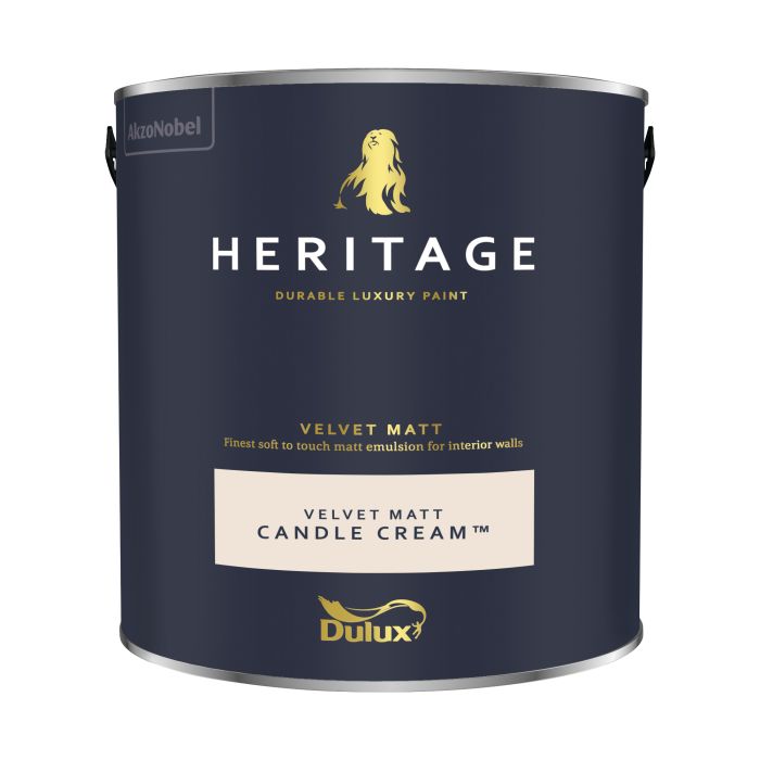 Dulux Heritage 2.5L Candle Cream Matt Emulsion interior paint tin