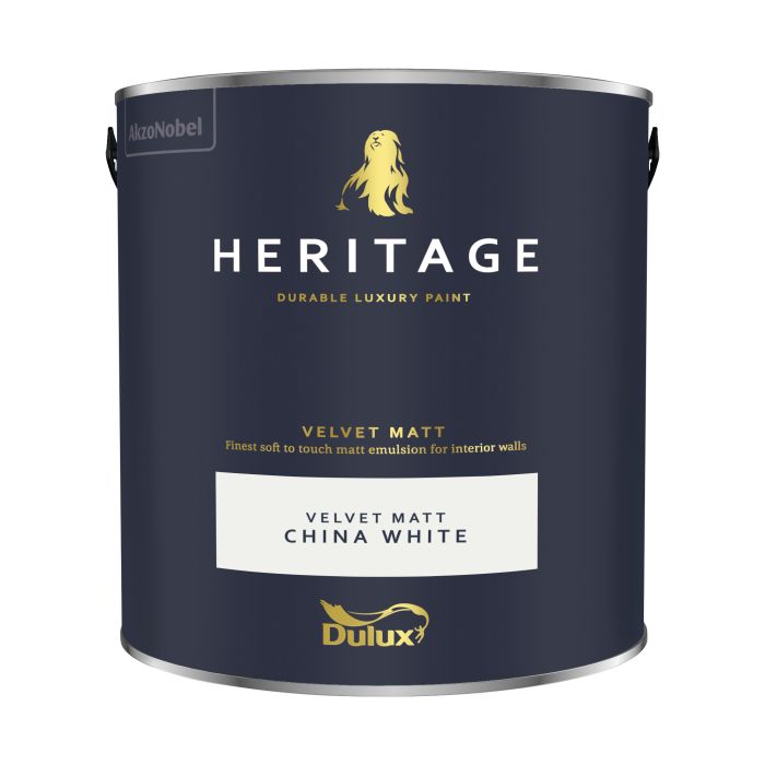 Dulux Heritage Matt Emulsion China White 2.5L tin of interior paint