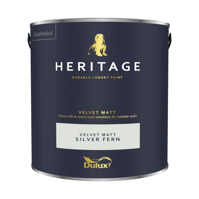 Dulux Heritage Matt Emulsion Silver Fern 2.5L tin of interior paint