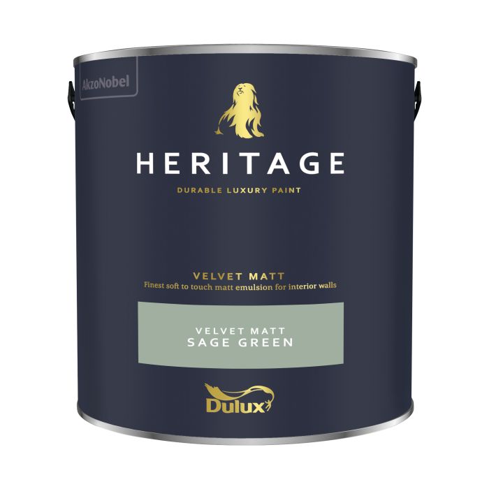 Dulux Heritage Matt Emulsion Sage Green 2.5L luxury washable interior paint
