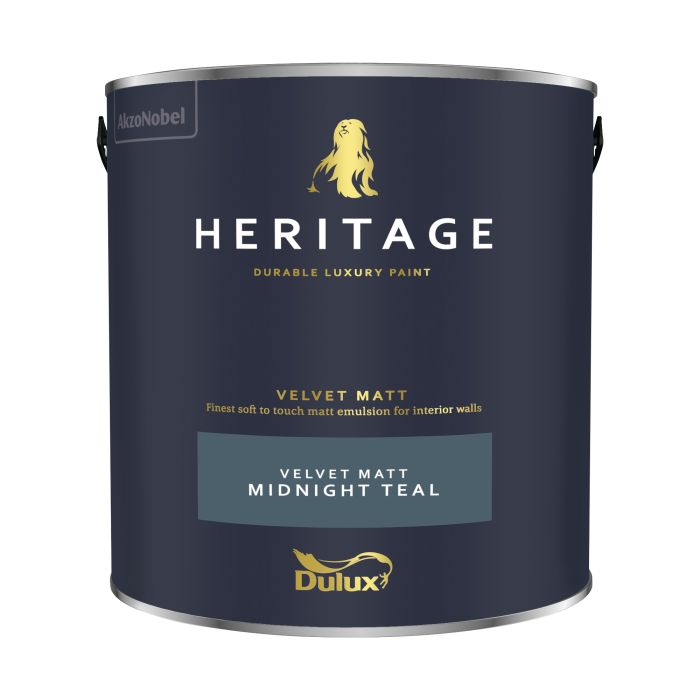 Dulux Heritage Matt Emulsion Midnight Teal 2.5L luxury washable paint