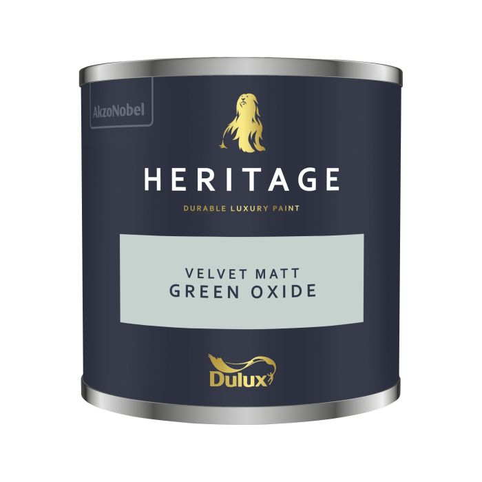 Dulux Heritage Green Oxide 125ml interior paint tester pot with a luxury washable matt emulsion finish
